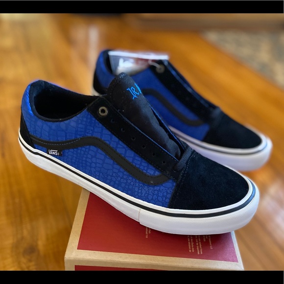 vans old skool pro zorilla blue crocodile skate shoes
